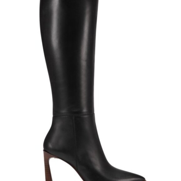 Vince Camuto Perintie Black Leather Knee High Boot - Picture 1 of 4